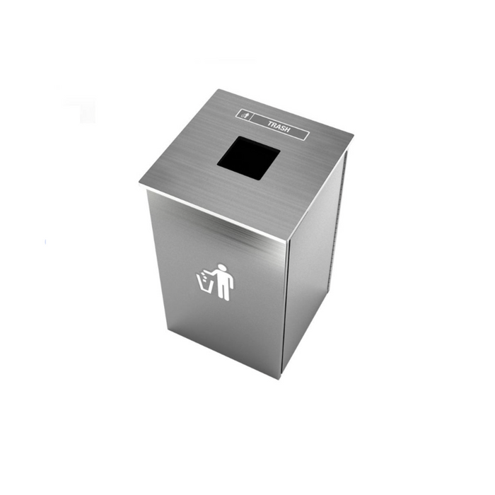 Nexterra Royal Premier Series Brushed Aluminum Panels & Stainless Steel Top - Single Bin (18 Gallon)