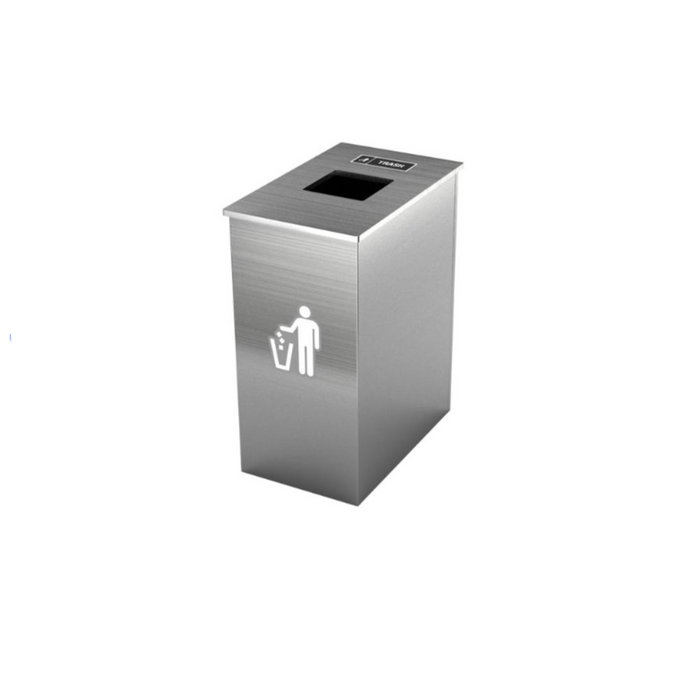 Nexterra Royal Premier Series Brushed Aluminum Panels & Stainless Steel Top - Single Bin (22 Gallon)