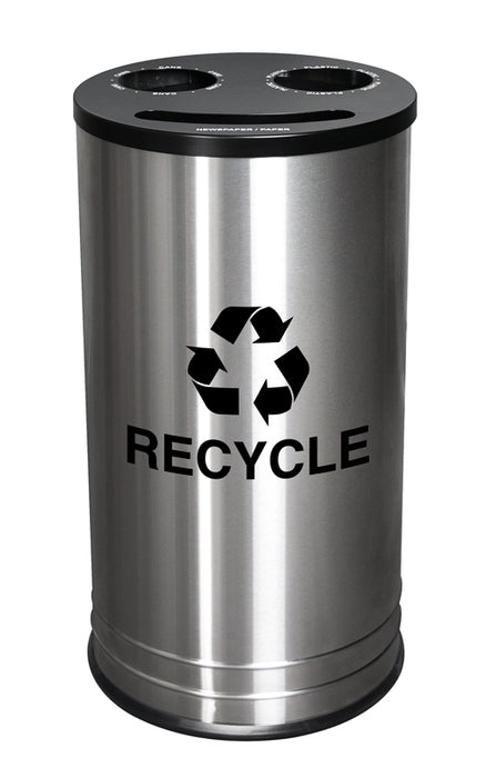 Ex-Cell Smiley 14 Gallon Three-Stream Indoor Recycling Bin