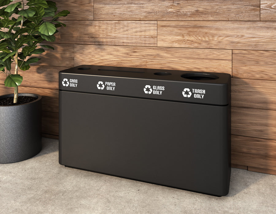 NEVINS Commodore Indoor Waste/Recycling Bin – 4-Stream 21 Gallon