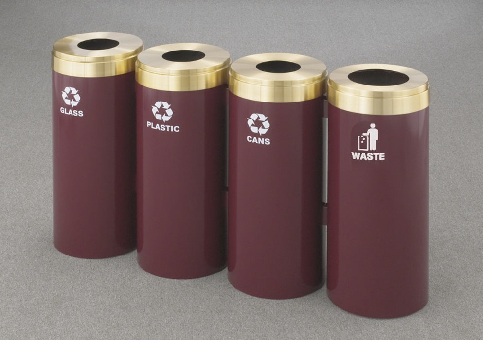 Glaro Four-Stream Trash Can – 33 Gallon Value Series Modular Recycling Station