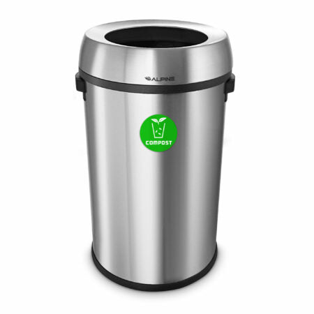 Alpine Open Top Stainless Steel Recycling Station, Single