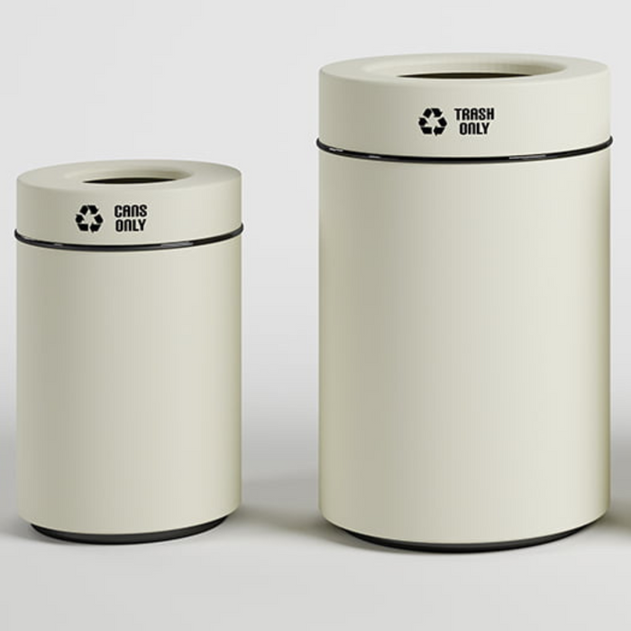 Nevins Atlas Cylinder Trash Can – 18 Gallon Fiberglass Waste Bin for Commercial & Office Spaces