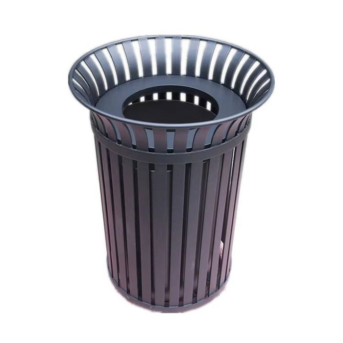 Slatted Steel Round Metal Recycling Bin