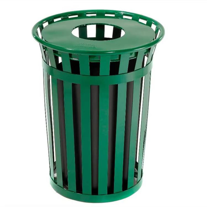 Slatted Steel Round Metal Recycling Bin