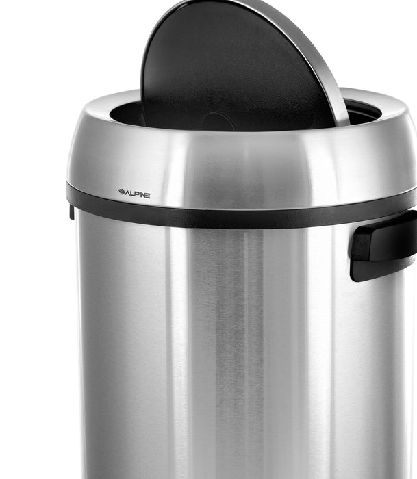 Alpine Recycling Trash Can w/ Swing Lid, Stainless Steel, 17 Gallon
