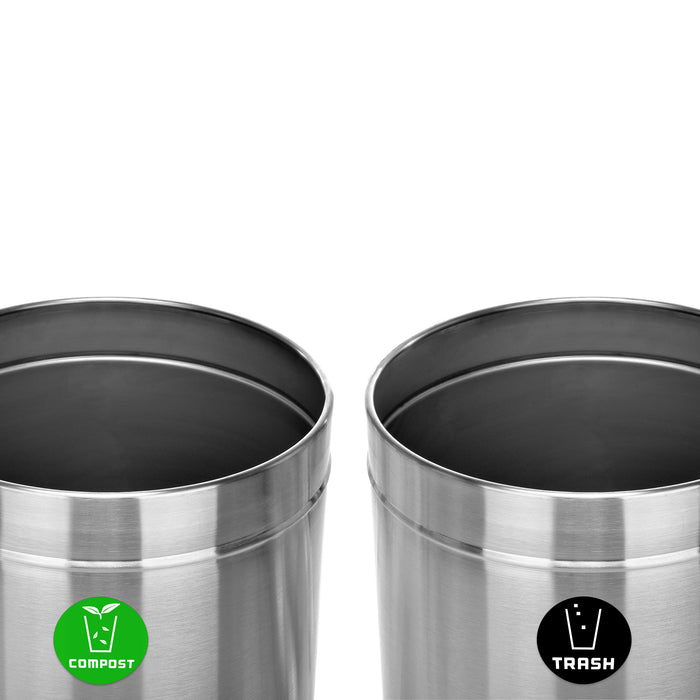 Alpine Open Top Stainless Steel Trash Receptacle, Double, 54 Gallon