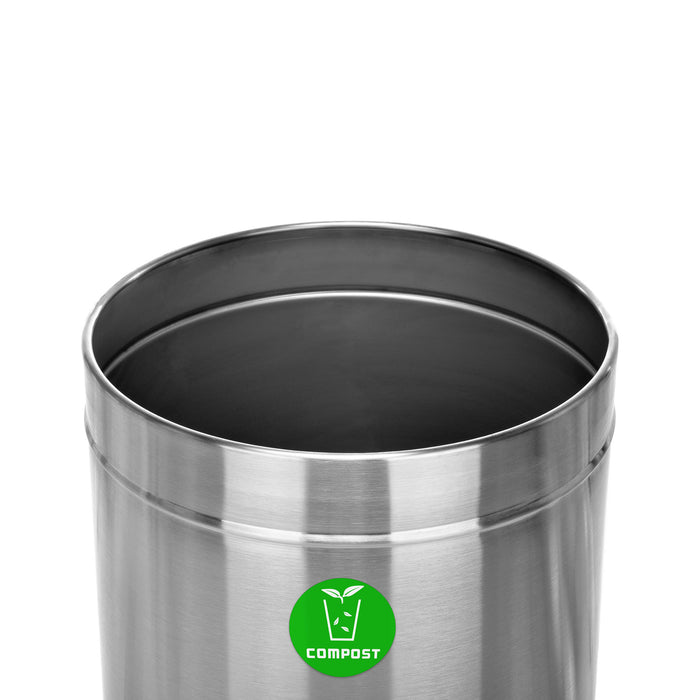 Alpine Open Top Stainless Steel Trash Receptacle, Single, 27 Gallon