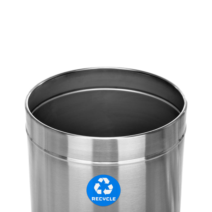 Alpine Open Top Stainless Steel Trash Receptacle, Single, 27 Gallon