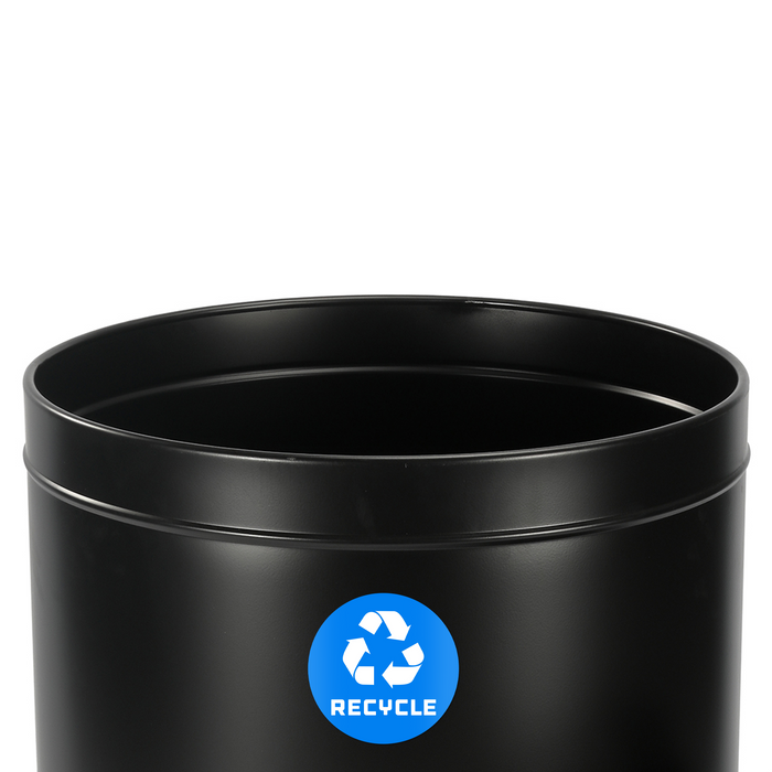 Alpine 50-Gallon Open Top Matte Black Trash Can - Commercial Indoor Waste Bin