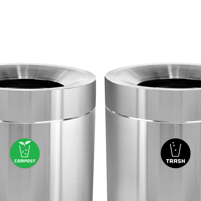 Alpine 50-Gallon Stainless Steel Dual Trash Can with Open Top