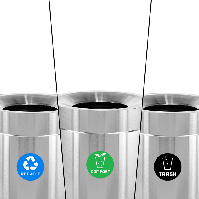 Alpine 50-Gallon Stainless Steel Triple Trash Can
