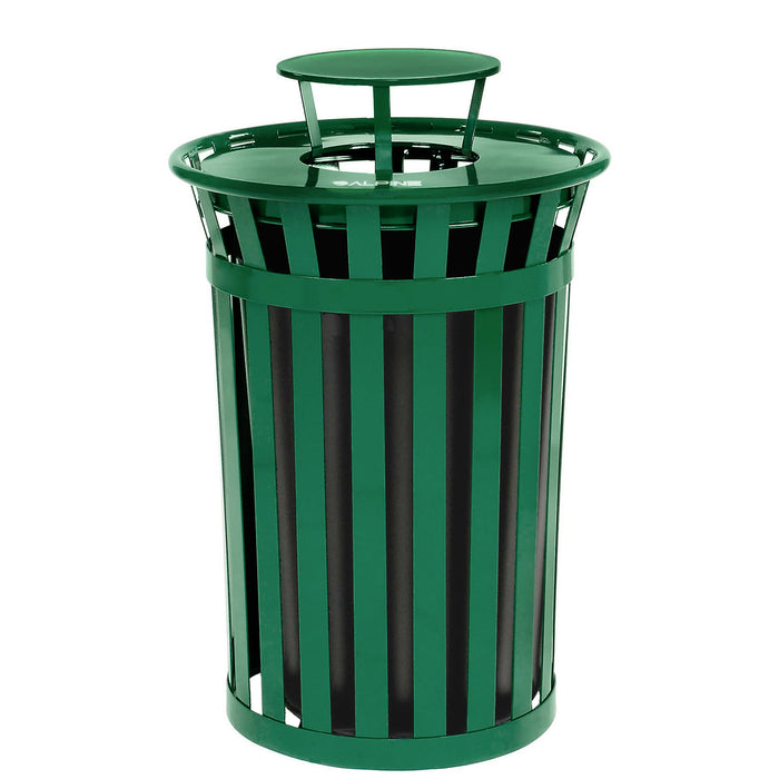 Alpine Outdoor Metal Waste Trash Can w/ Lid, 38 Gallon