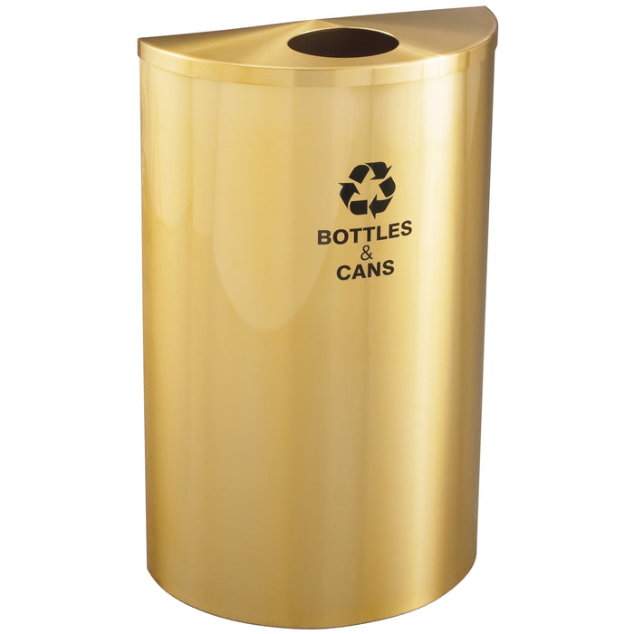 Glaro Half-Round 14-Gallon Indoor Recycling Trash Can – Satin Brass