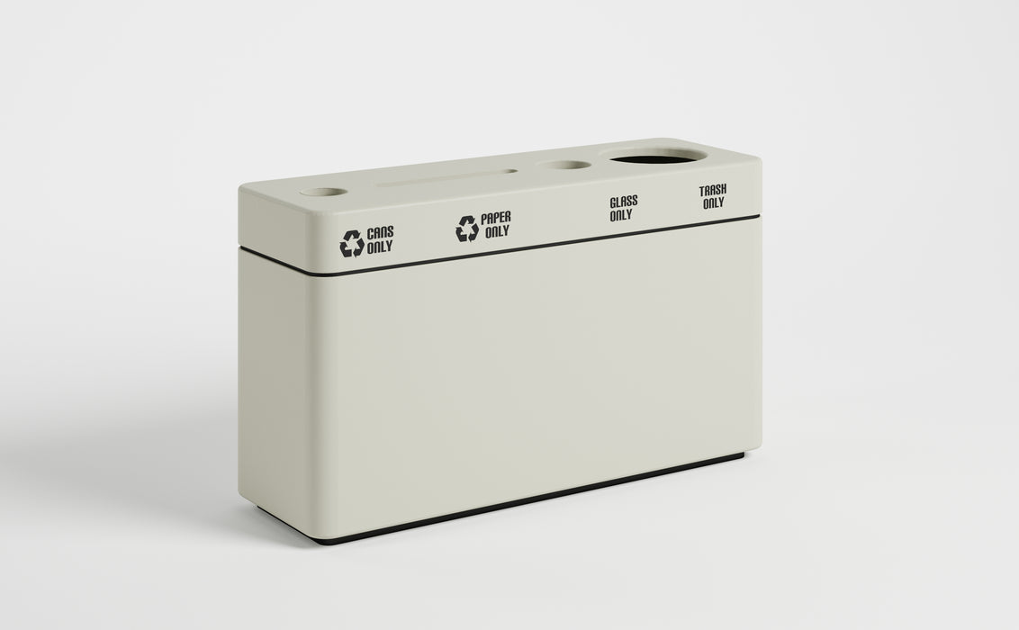 Nevins Commodore Four-Stream Indoor Trash Can – 21 Gallon Multi-Sort Waste & Recycling Station