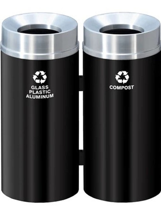 RecyclePro Deluxe Connected Recycling Stations with Removable Inner Liners