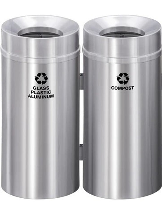 RecyclePro Deluxe Connected Recycling Stations with Removable Inner Liners