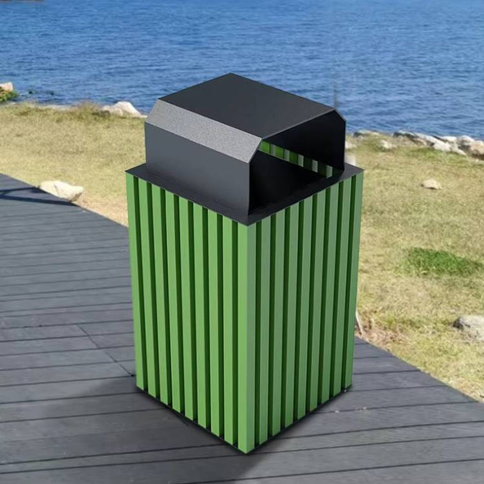 Urban Outdoor Metal & Wood Litter Bin