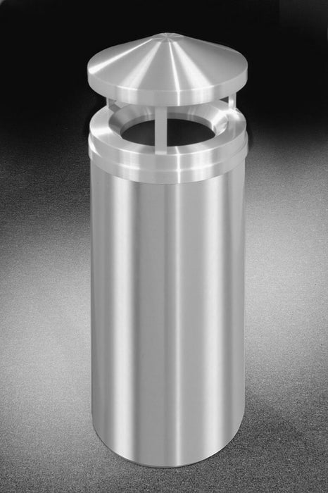 New Yorker Satin Aluminum Canopy Top Series Waste Receptacles