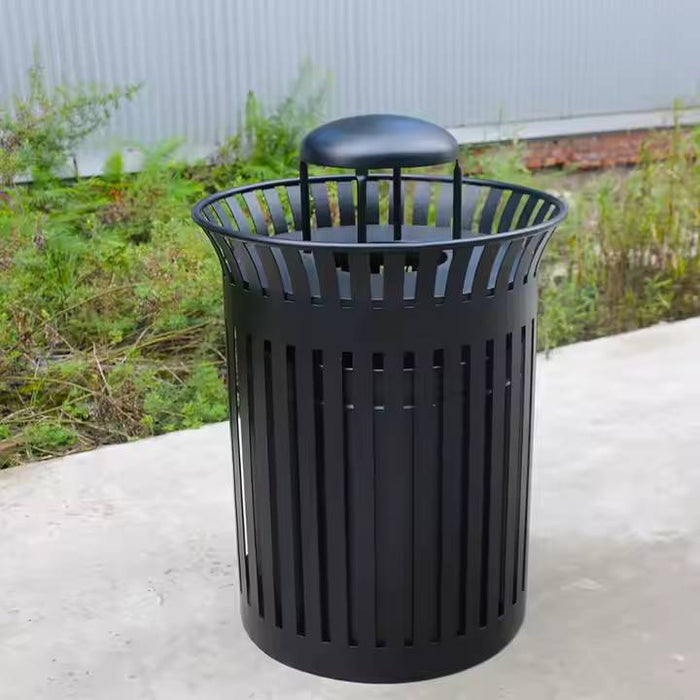 Slatted Steel Round Metal Recycling Bin