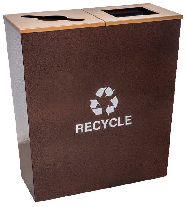 Ex-Cell Kaiser  Dual-Stream Indoor/Outdoor Trash Can – 36 Gallon Recycling & Waste Bin