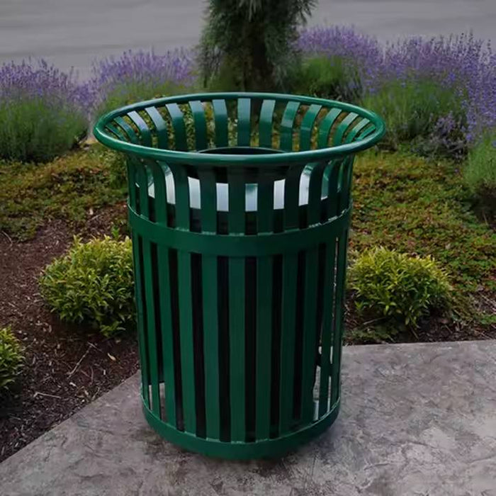 Slatted Steel Round Metal Recycling Bin