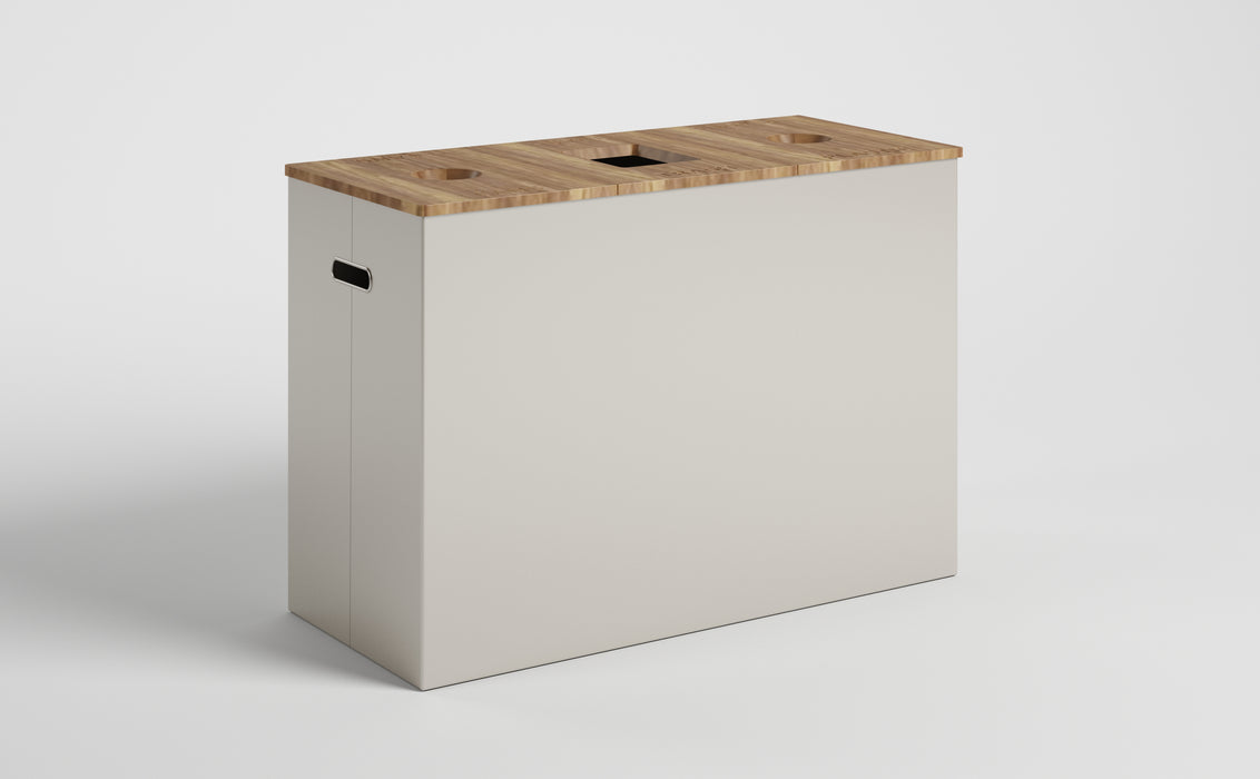 Nevins MAX 3-Bin Indoor 23 Gallon Trash Can with Custom Lid Options – Triple Stream