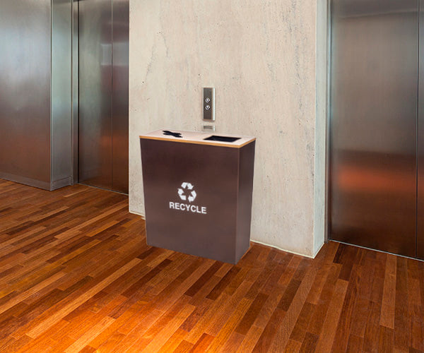 Ex-Cell Kaiser  Dual-Stream Indoor/Outdoor Trash Can – 36 Gallon Recycling & Waste Bin