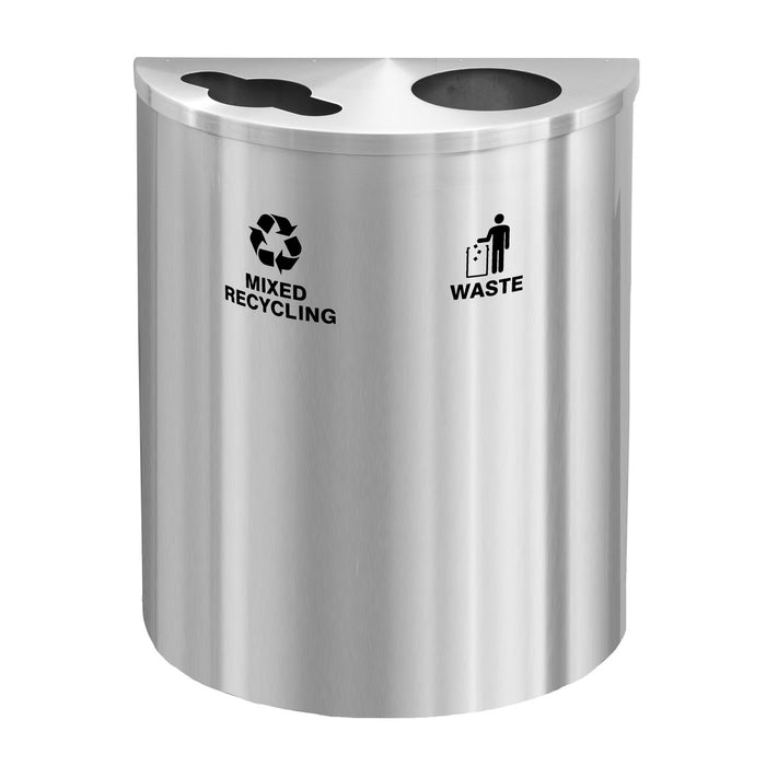 Glaro XL Dual-Purpose Half-Round Recycling Container - Configurable