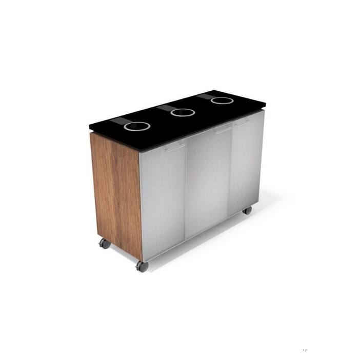 Versteel Triple Stream Trash Can Cabinet with Casters