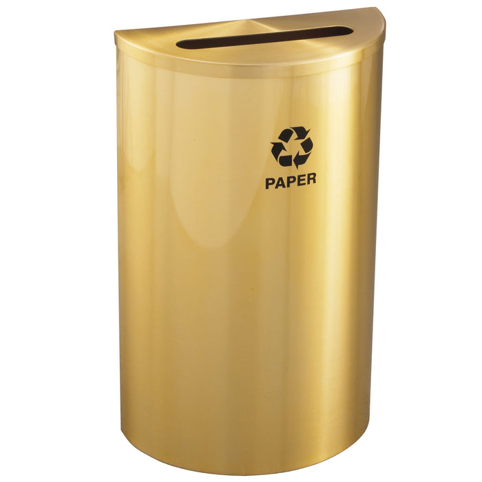 Glaro Half-Round 14-Gallon Indoor Recycling Trash Can – Satin Brass
