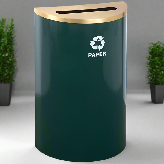 Glaro Half-Round 14-Gallon Indoor Recycling Trash Can – Custom Color