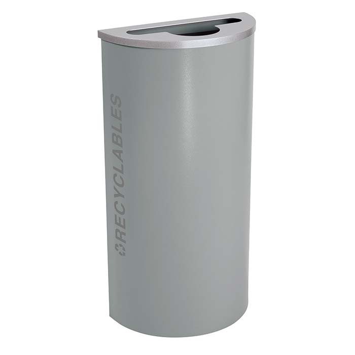 Excell-Kaiser Three-Stream Half-Round Indoor Trash Can Combo Recycling Station