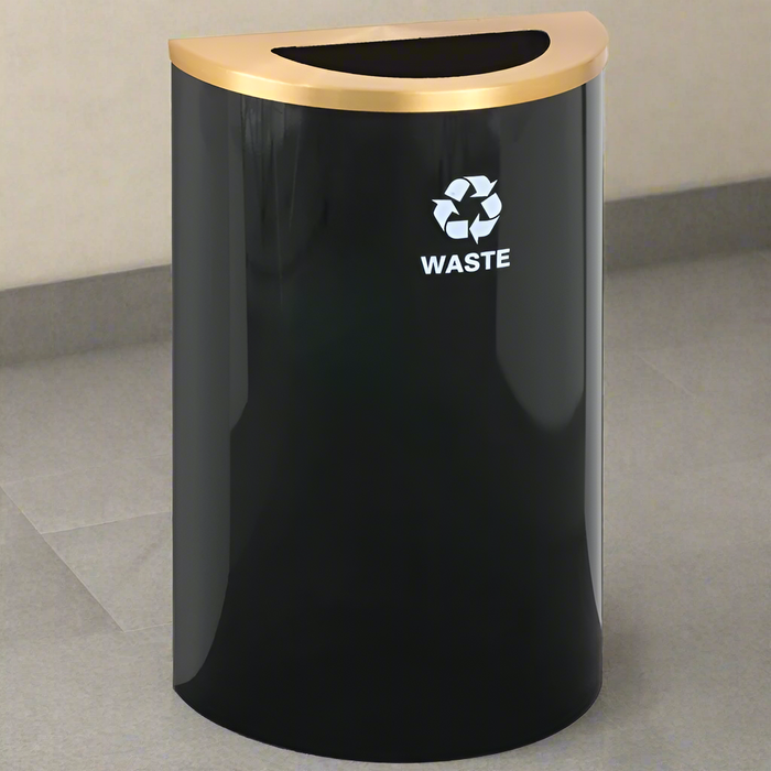 Glaro Half-Round 14-Gallon Indoor Recycling Trash Can – Custom Color