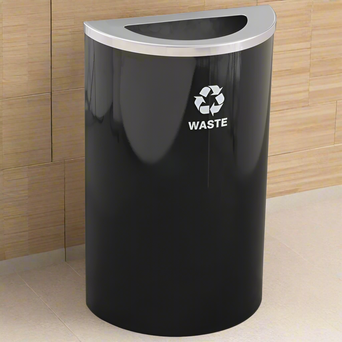Glaro Half-Round 14-Gallon Indoor Recycling Trash Can – Custom Color