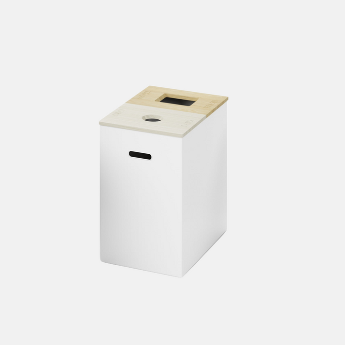 Nevins MAX Double Stream 23 Gallon Indoor Trash Can with Custom Lid Labels
