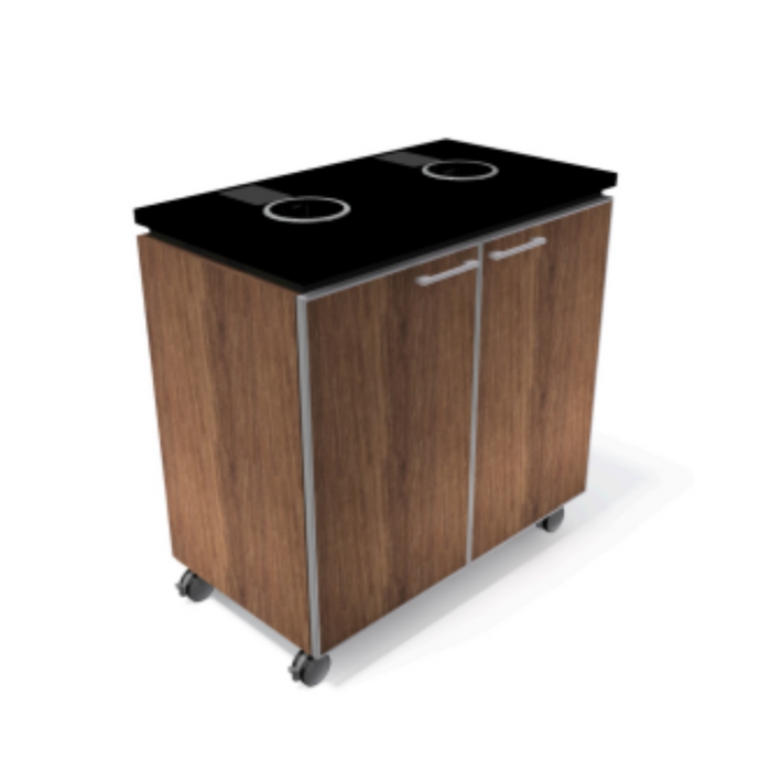 Versteel Double Stream Trash Can Cabinet with Casters
