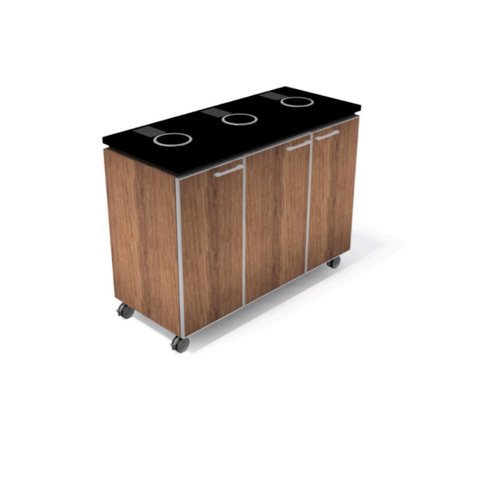 Versteel Triple Stream Trash Can Cabinet with Casters