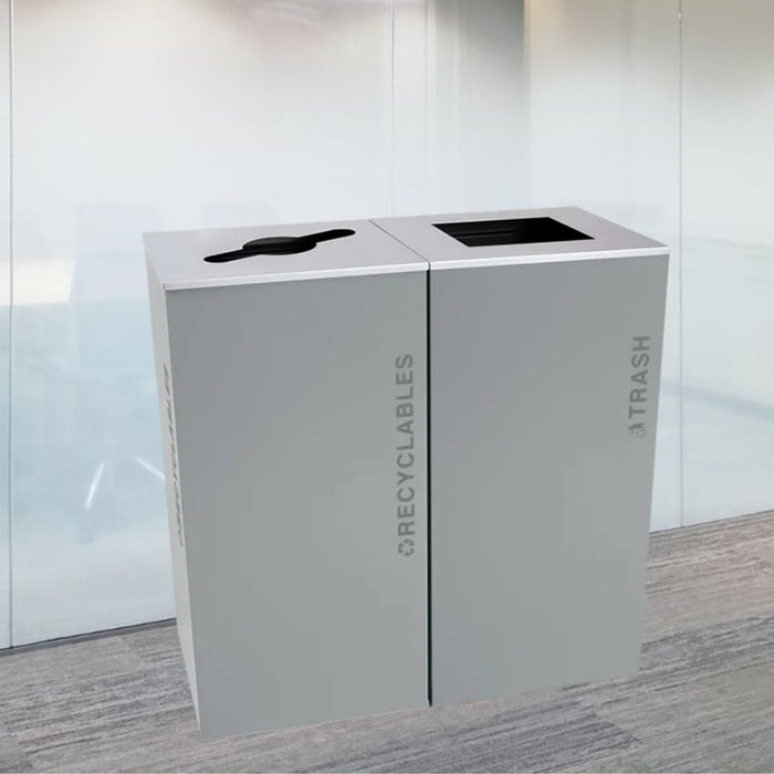Excell-Kaiser Two-Stream 36-Gallon XL Trash Can Station – Indoor Waste & Recycling Combo