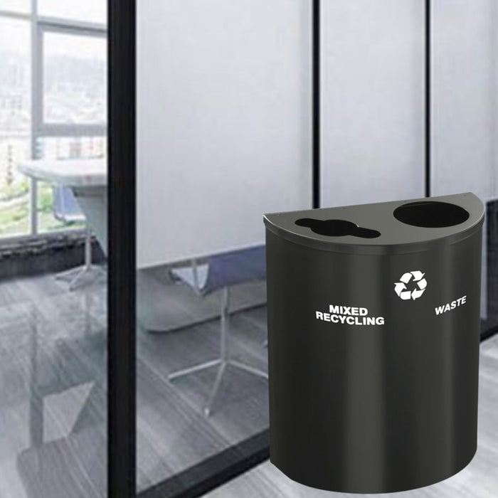Glaro XL 29-Gallon Dual-Stream Half-Round Trash Can Custom Color