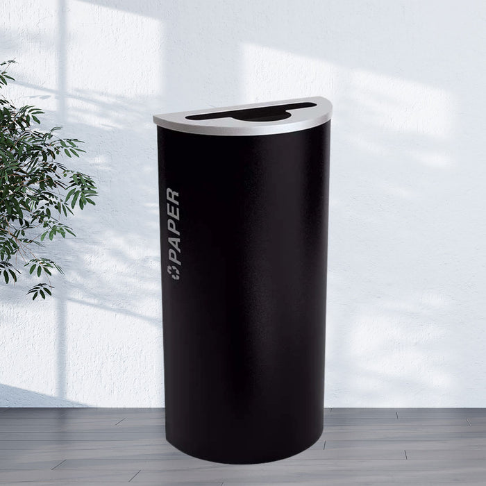 Excell-Kaiser Three-Stream Half-Round Indoor Trash Can Combo Recycling Station