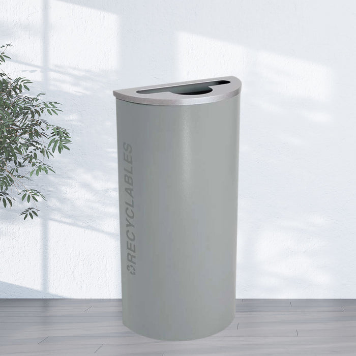 Excell-Kaiser Three-Stream Half-Round Indoor Trash Can Combo Recycling Station