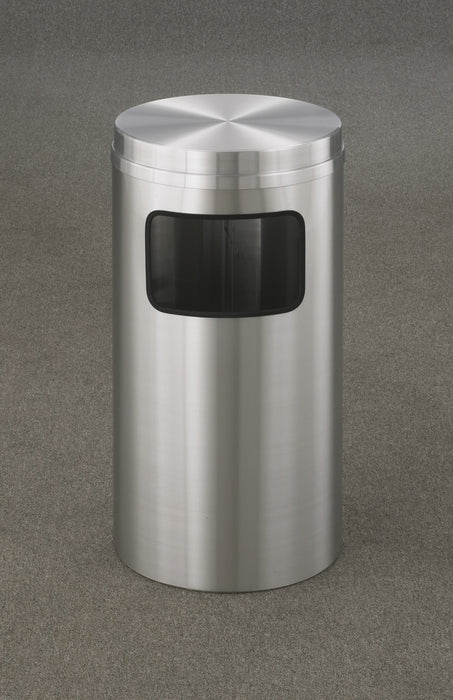 New Yorker Satin Aluminum Flat Top Waste Receptacles