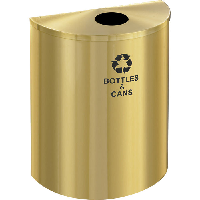 Glaro XL 29-Gallon Half-Round Satin Brass Commercial Trash Can