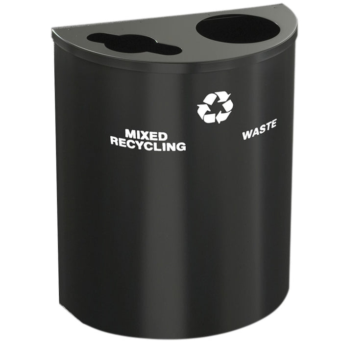 Glaro XL 29-Gallon Dual-Stream Half-Round Trash Can Custom Color