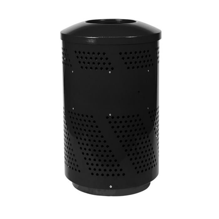 Excell-Kaiser 51-Gallon Indoor Recycle Trash Can with Dome Lid and Laser-Cut Logo Black