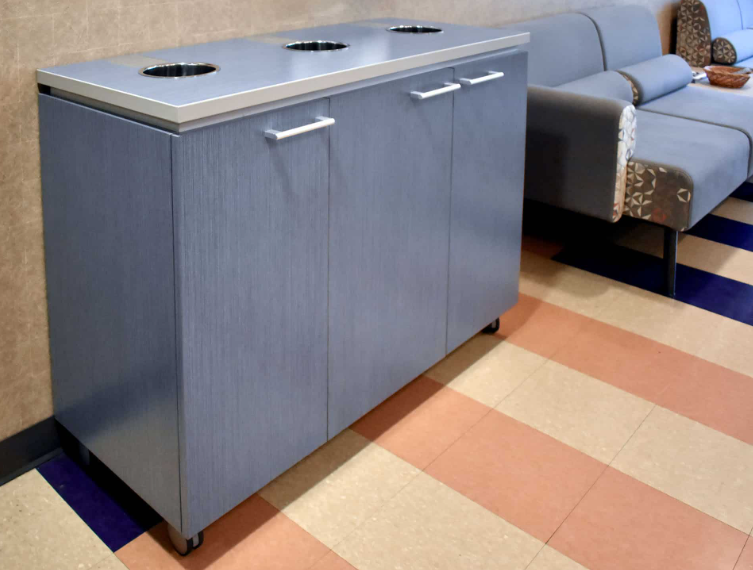 Versteel Four Stream Trash Can Cabinet with Casters