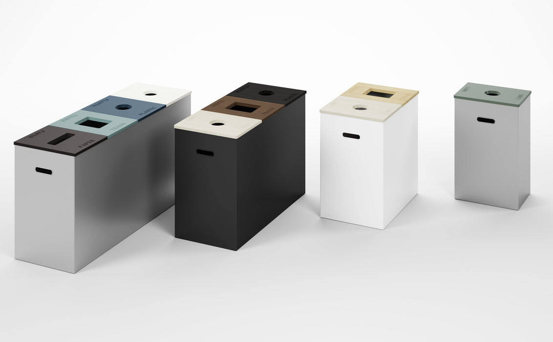Nevins MAX Single Stream 23-Gallon Indoor Trash Can with Custom Lid Labels