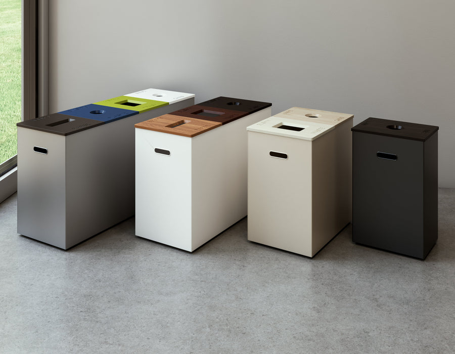 Nevins MAX 3-Bin Indoor 23 Gallon Trash Can with Custom Lid Options – Triple Stream