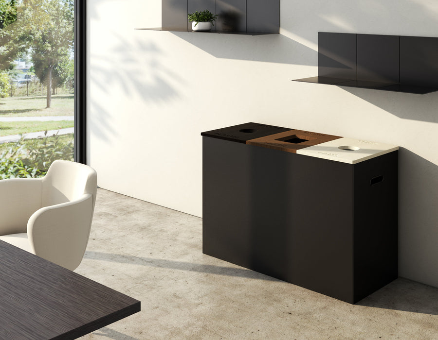 Nevins MAX 4-Bin Indoor Trash Can with Custom Lid Options – Four Stream